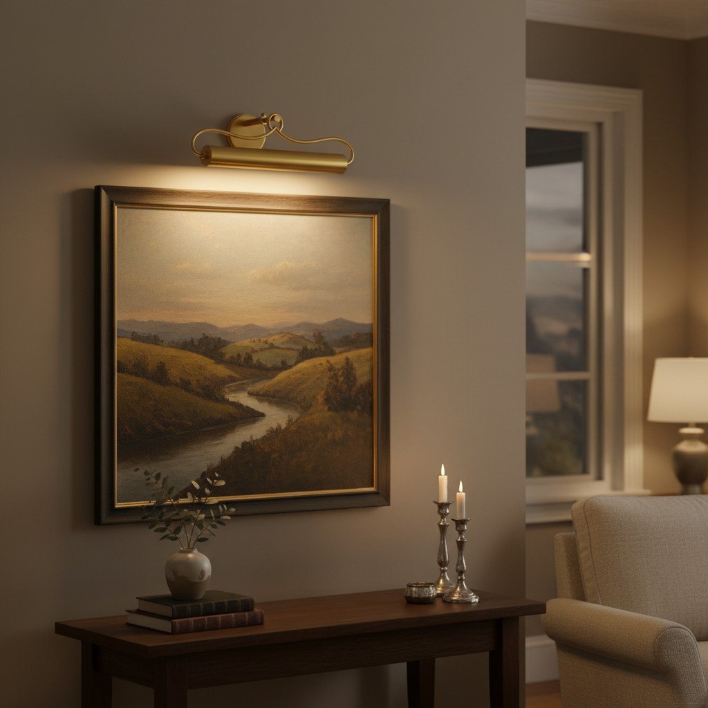 Aurix Picture Light Sconce with Curved Arm Design - Elegant Wall Lighting for Art and Living Spaces