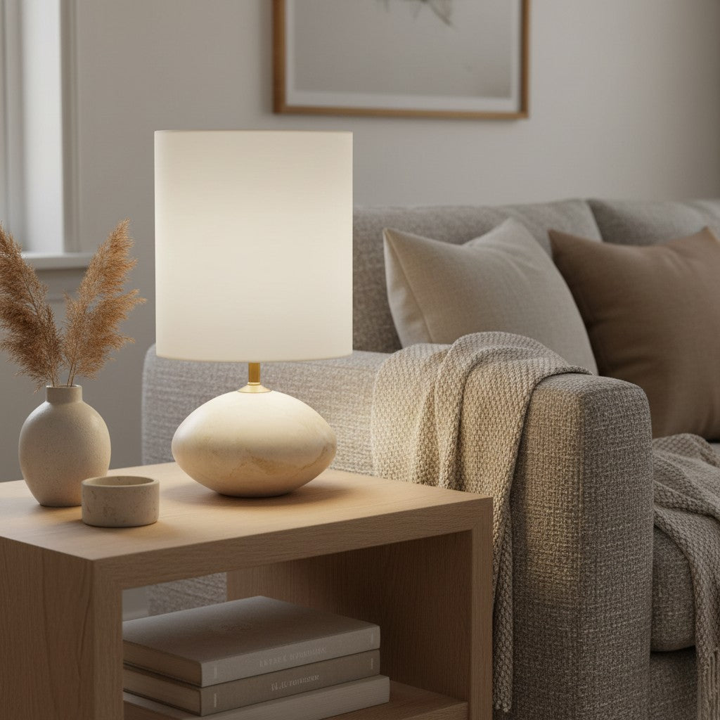 Albi Table Lamp Sleek Cylinder Base - Warm Glow for Modern Interiors and Small Spaces