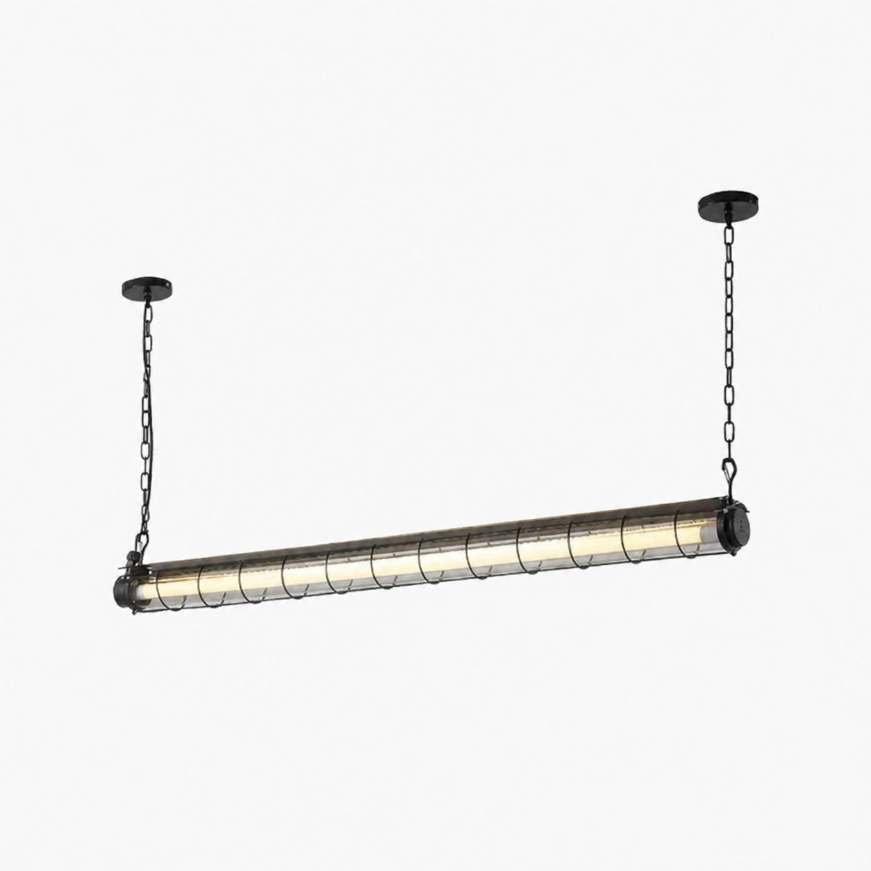 Modern Acrylic Linear LED Chandelier in Black or Silver