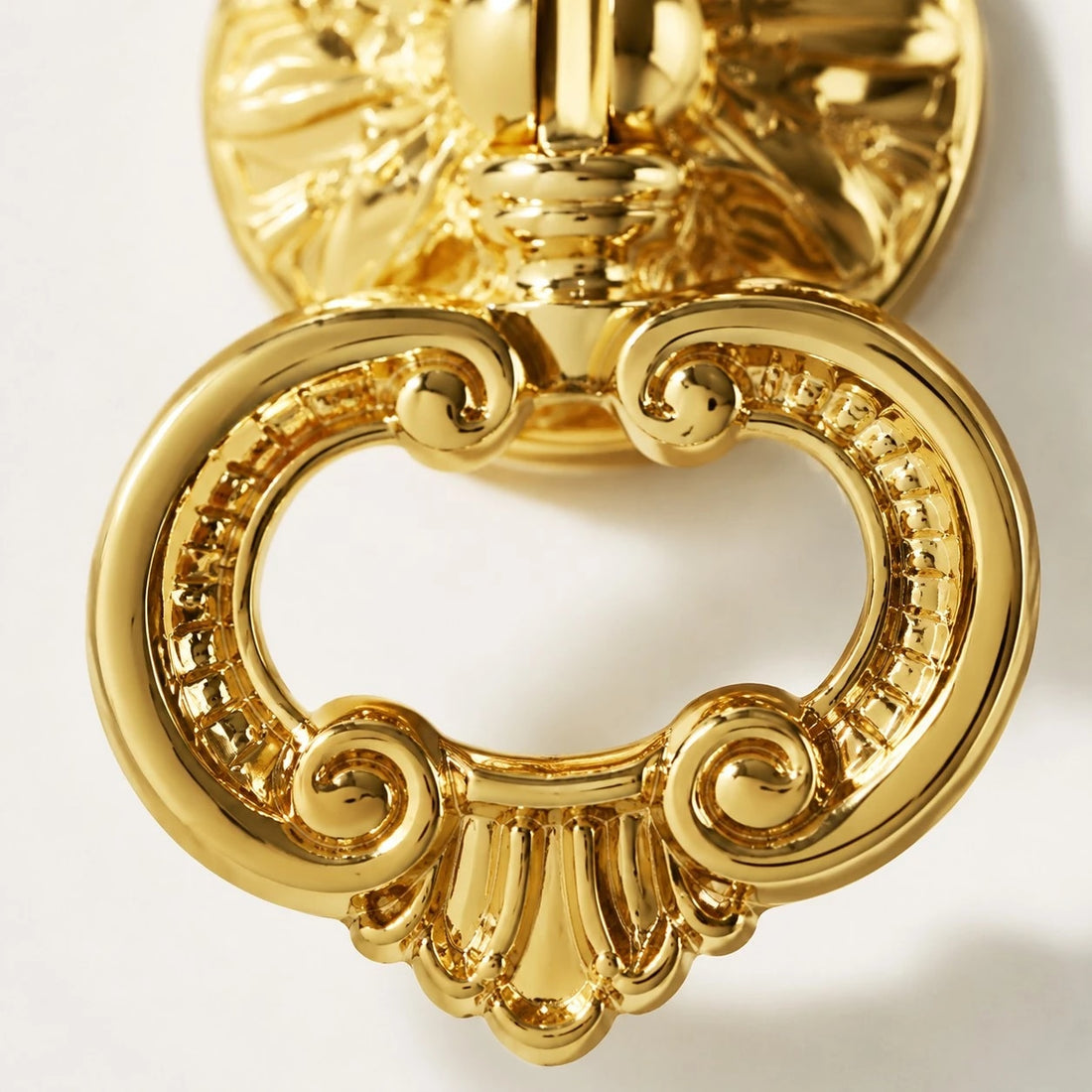 Close detail of the sculpted brass ring