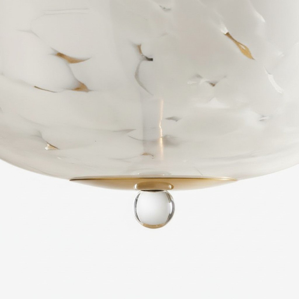 Clea Rounded Glass Flush Mount - Dotted Shade for Bedroom and Hallway Lighting