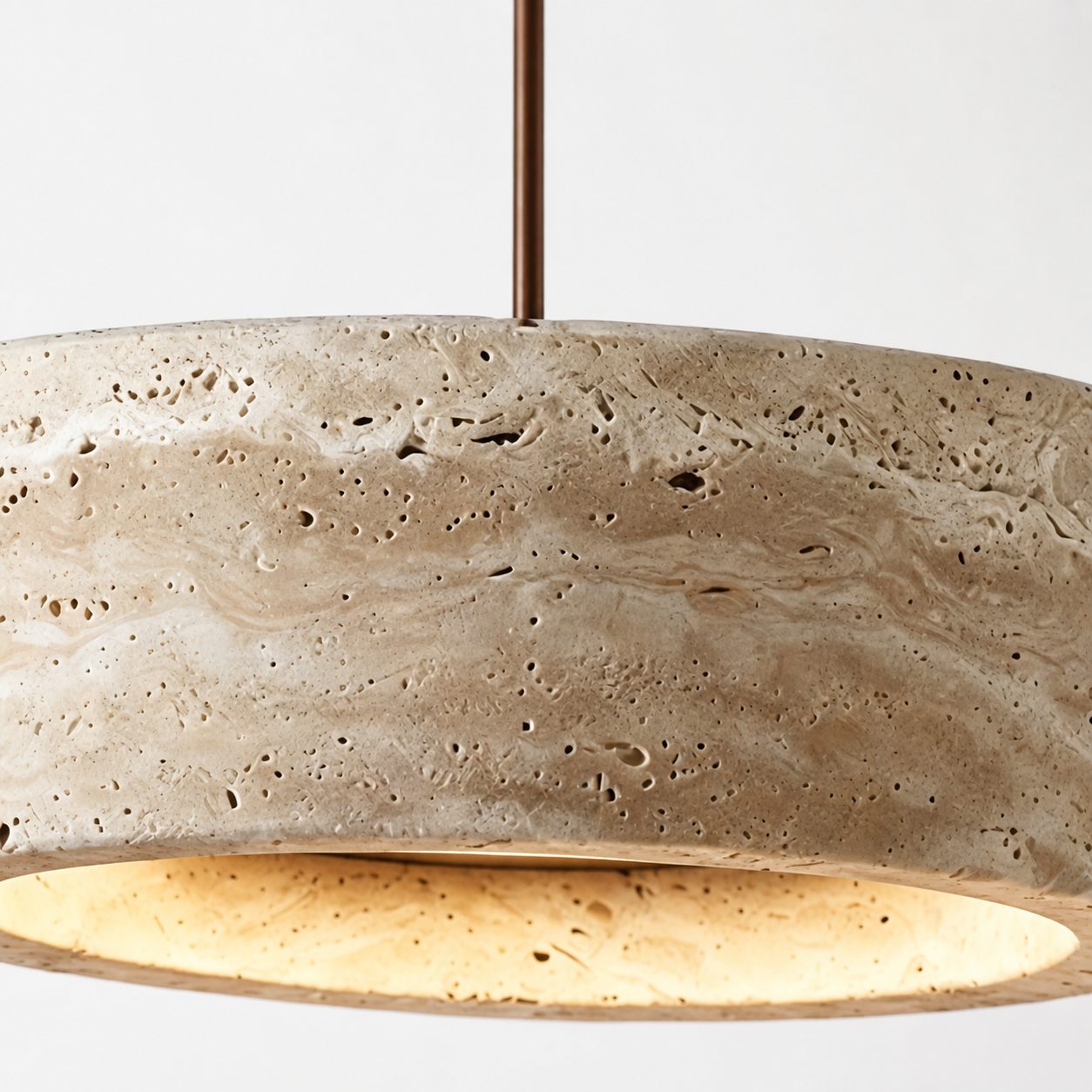 Kairis Travertine Natural Stone Pendant Light - Vintage Style Lighting for Dining and Living Spaces