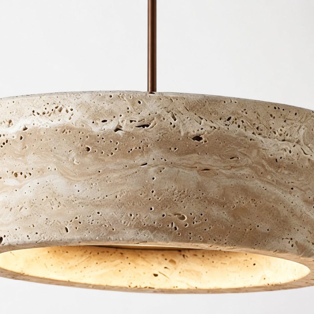 Kairis Travertine Natural Stone Pendant Light - Vintage Style Lighting for Dining and Living Spaces