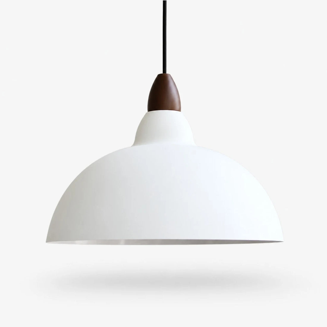 white 35 cm / 13.8 in pendant light on white background