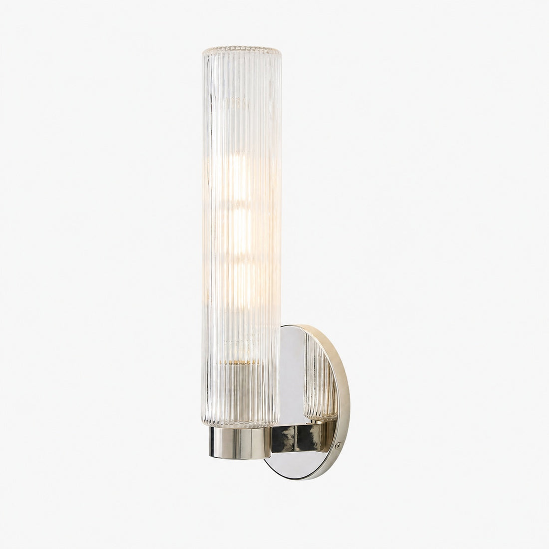 Rivora Fluted Glass Indoor Outdoor Sconce - Modern Wall Light for Home Decor