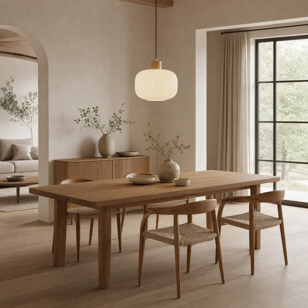 Opalyn Vintage Elegant Milky White Glass Pendant Lamp - Lighting for Dining Room