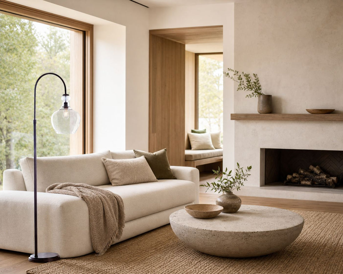 Lawson Recycled Glass Floor Lamp - Unique Brass Finish Aluminum Lighting