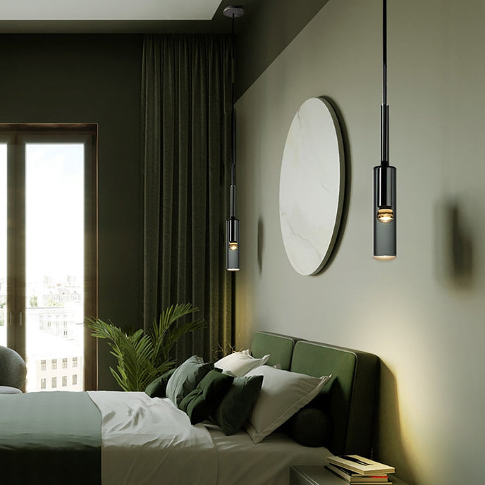 Modern Cylindrical Glass Pendant Light