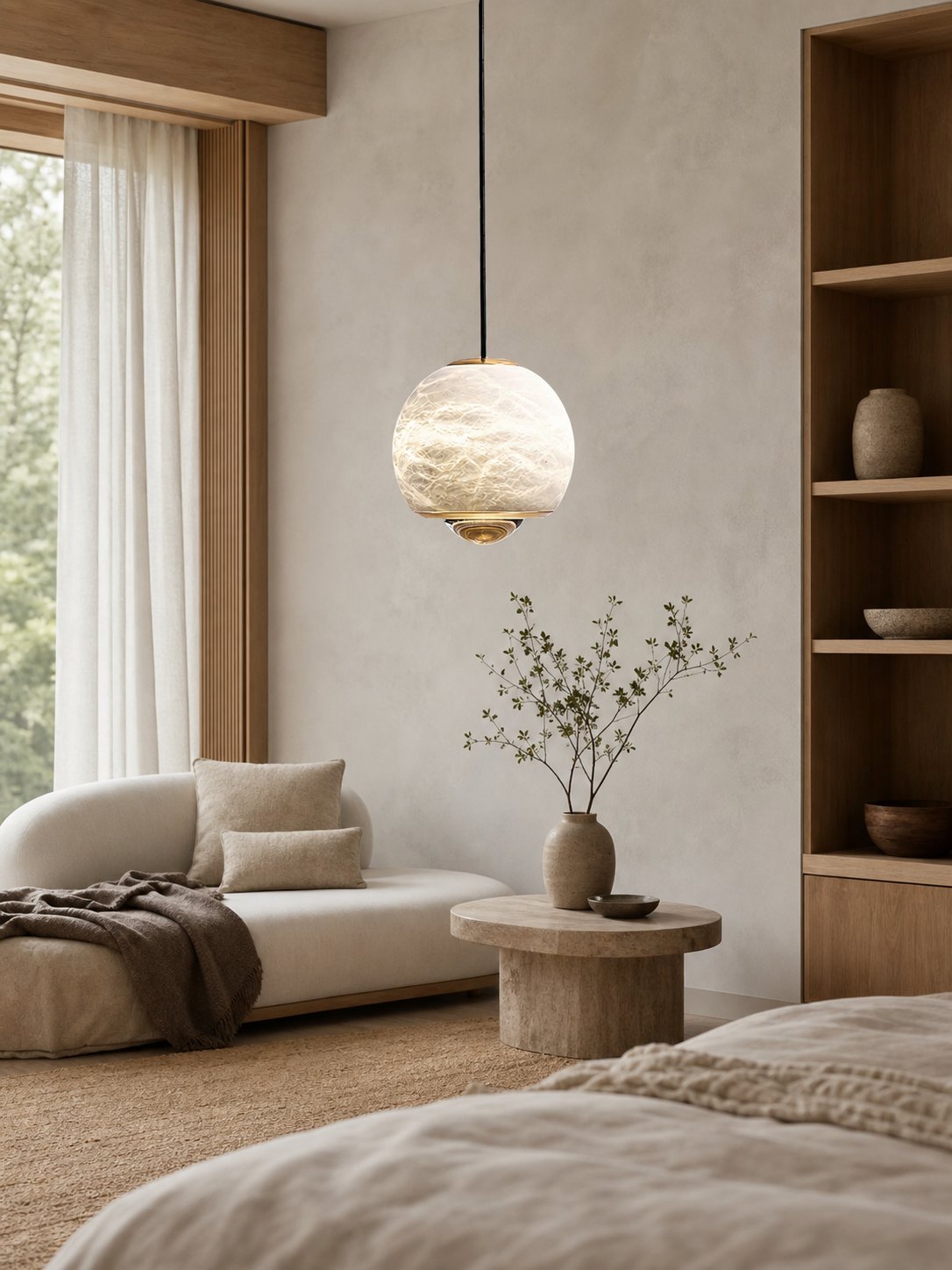 Ferox Alabaster Pendant Light
