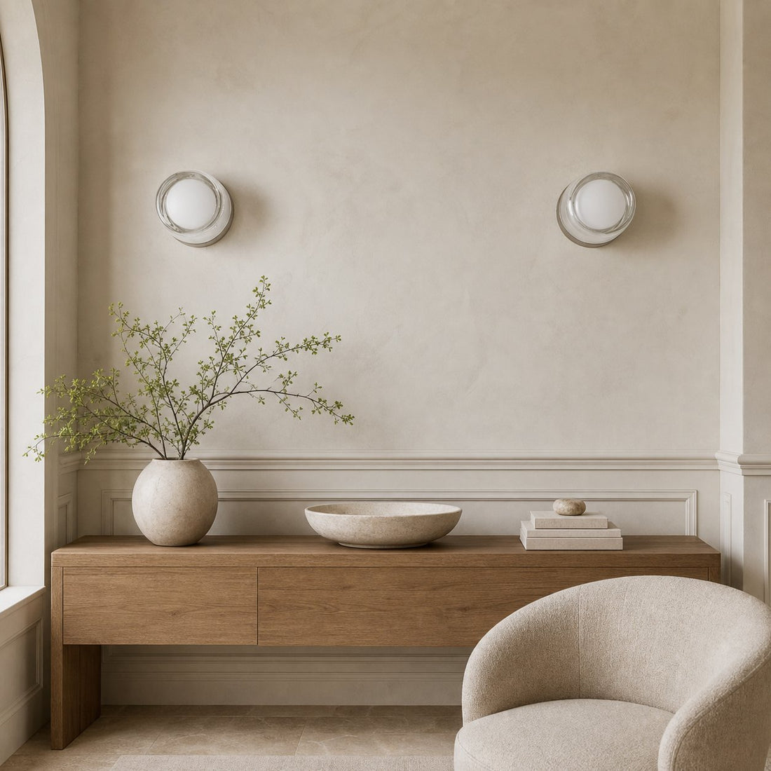LumiCurve Modern Flush Mount Wall Lamp – Stylish Acrylic Design for Living Room or Hallway N15