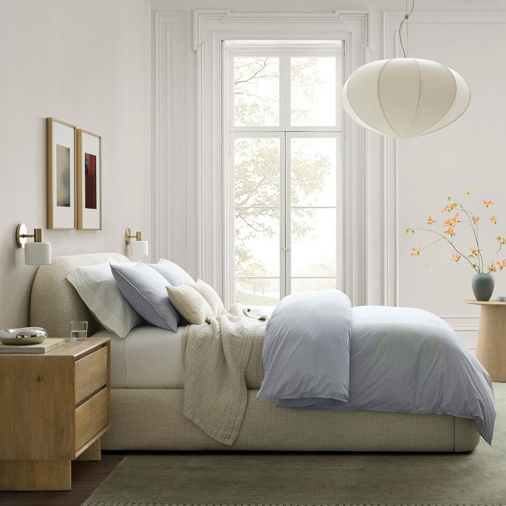 Alvian Pendant Light - Linen Shade with Adjustable Height for Cozy Dining