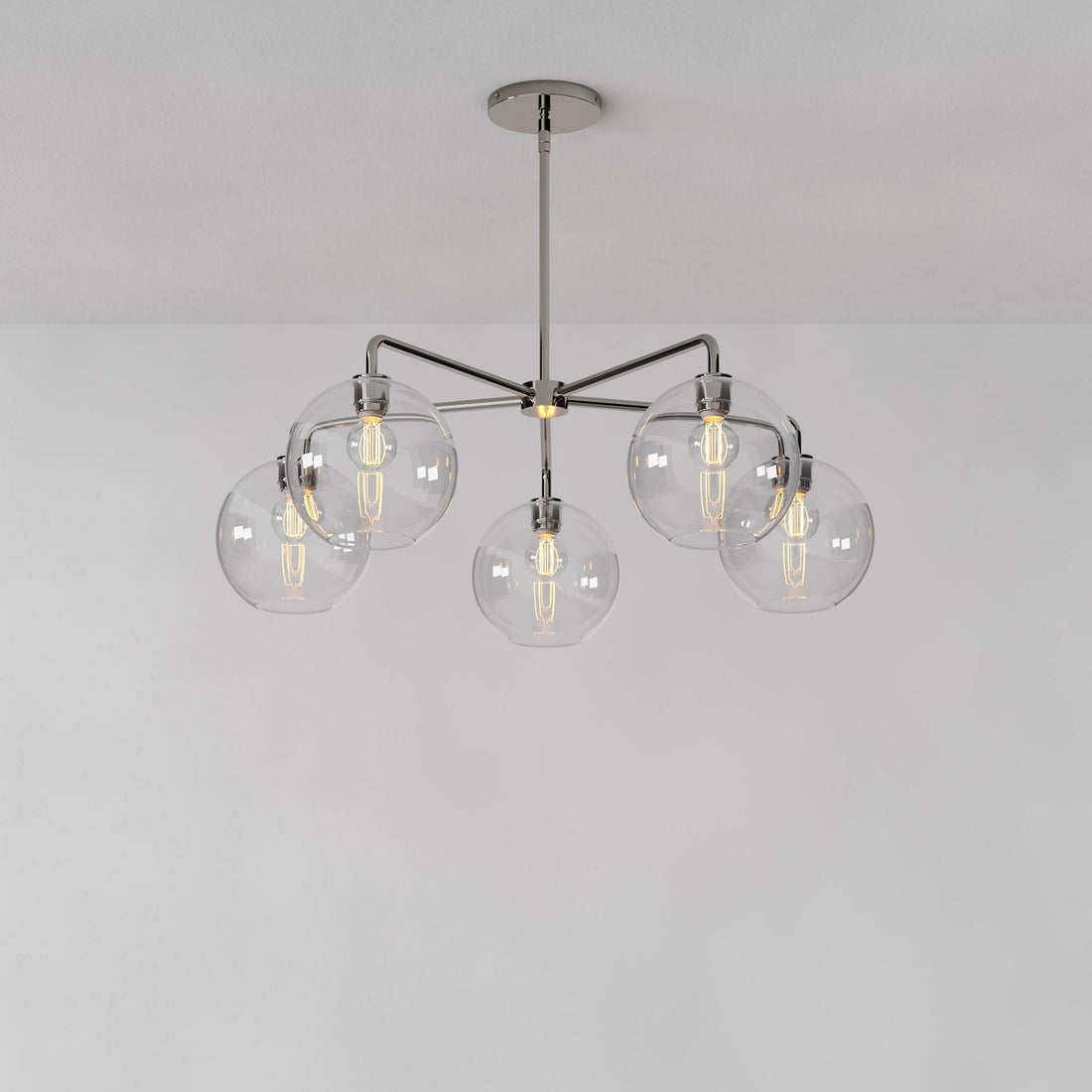Selvion Elegant 5-Light Globe Chandelier – Modern Glass Pendant Lighting Fixture
