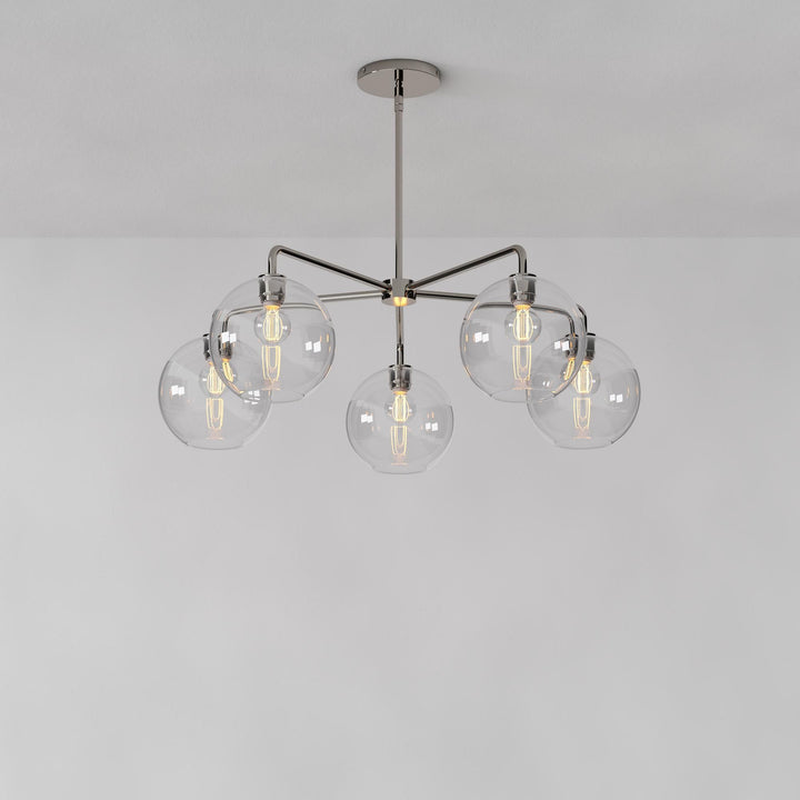 Selvion Elegant 5-Light Globe Chandelier – Modern Glass Pendant Lighting Fixture