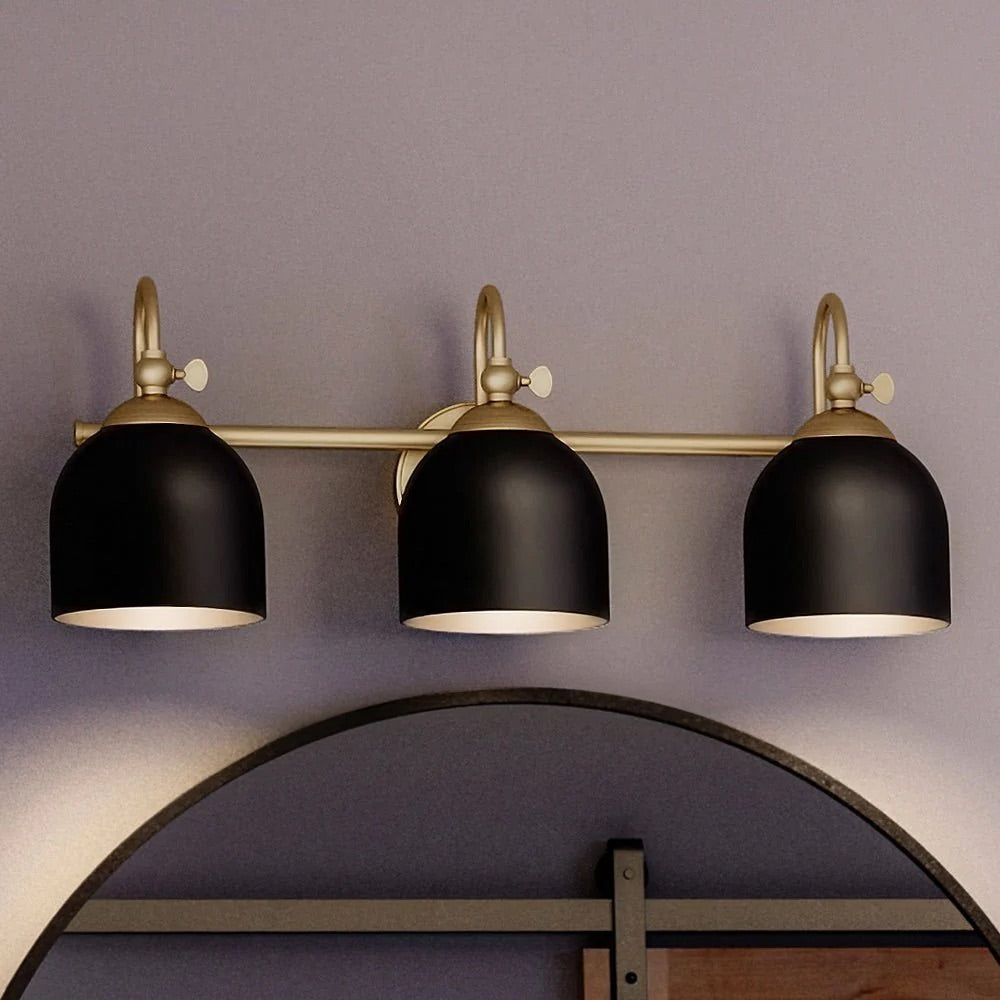 Farmhouse Metal Shade Bath Vanity Light - Chrome Polished Wall Sconce