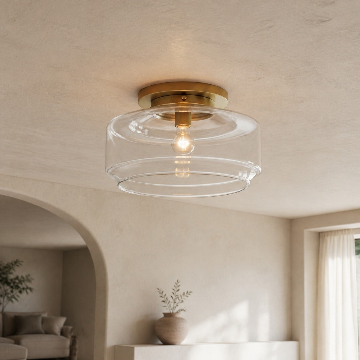 Ulavione Elegant Style Flush Mount Ceiling Fixture with Classic Form for Interior Spaces