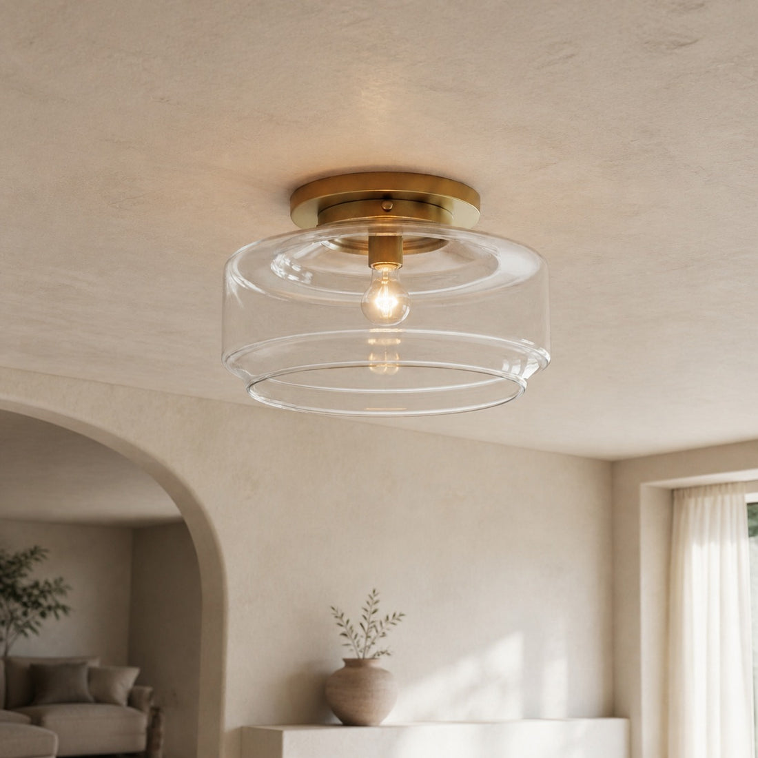 Ulavione Elegant Style Flush Mount Ceiling Fixture with Classic Form for Interior Spaces