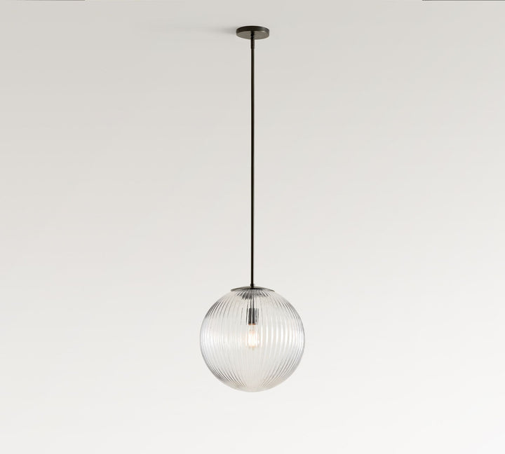 Bravira Ribbed Glass Pendant Light - Elegant Kitchen Island Lamp