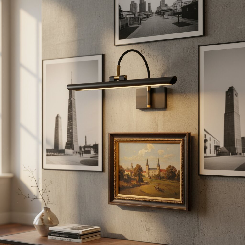 Aurix Picture Light - Slim Shade Artwork Illumination Metal Finish Wall Fixture for Gallery