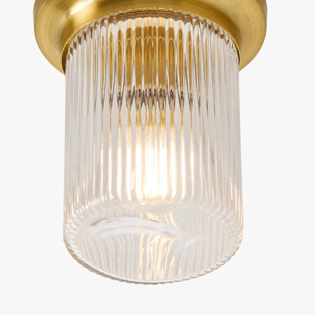 Rivora Fluted Glass Flush Mount – Ribbed Durable Ceiling Light