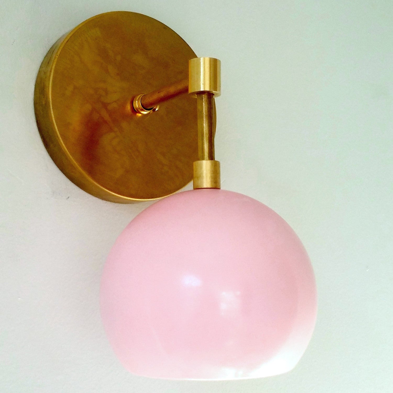 Modern Accent Soft Pink Globe Shade Wall Sconce