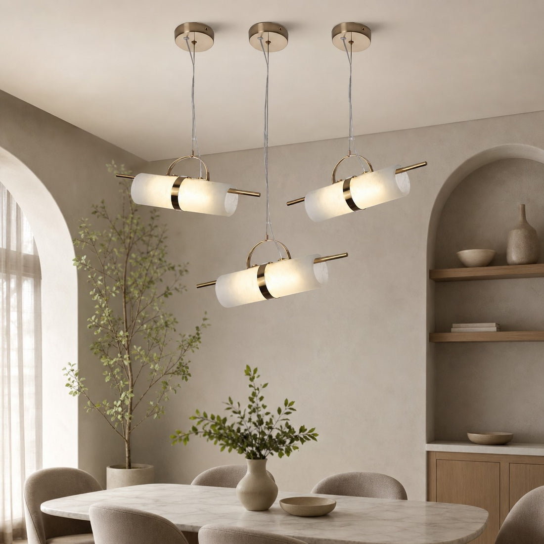 Mini Cylindrical Alabaster Pendant Light