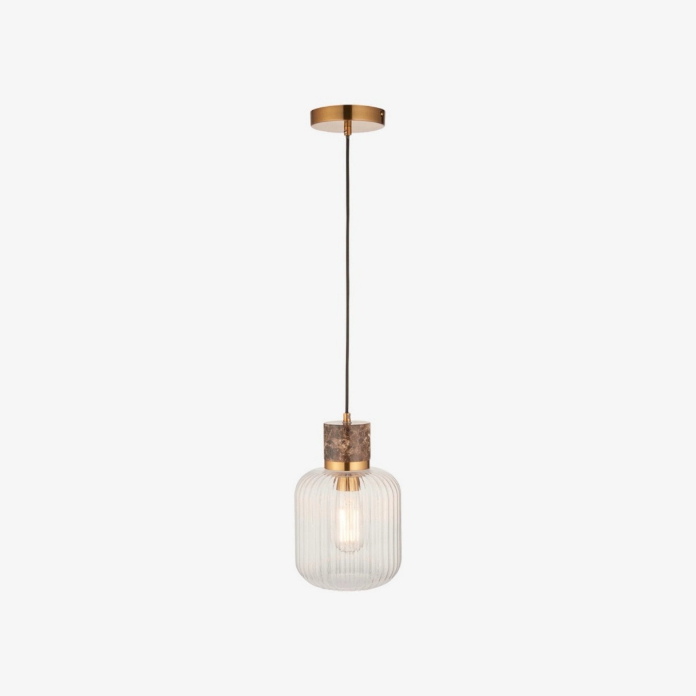 Korlisse Natural Stone and Glass Pendant Light – Stylish Lamp for Lounge or Living Room