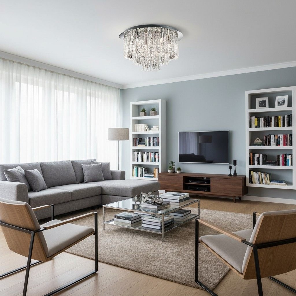 Virelis 8 Light Twist Tubes Ceiling Light – Modern Crystal Design for Dining Rooms or Lounges