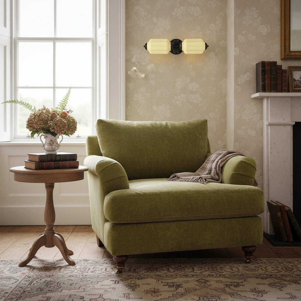 Eloise Brass Wall Sconce – Elegant Milk Glass Vintage Lighting