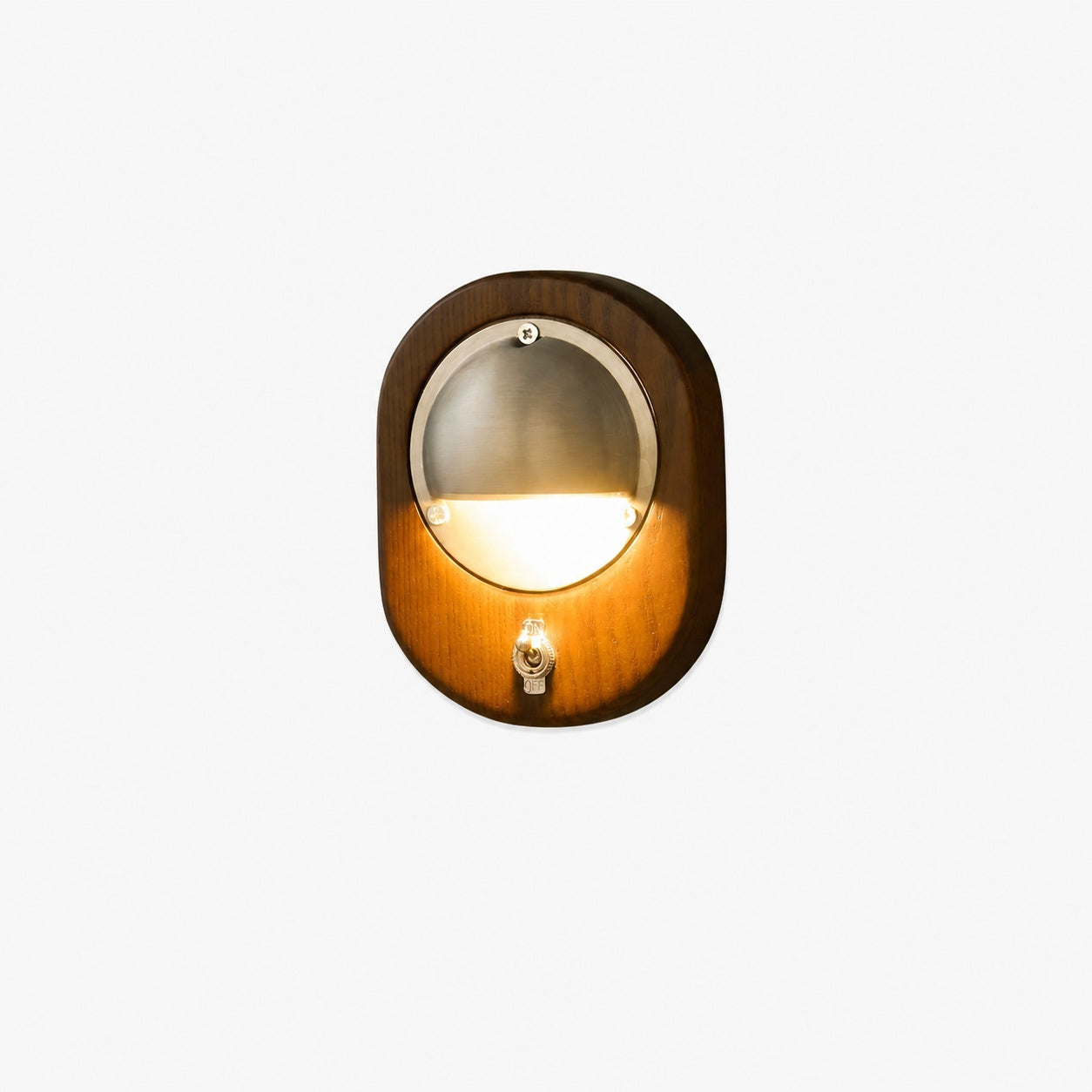 Ivoran Modern Wall Sconce - Ash Wood and Brass Spherical Lamp for Bedroom and Hallway