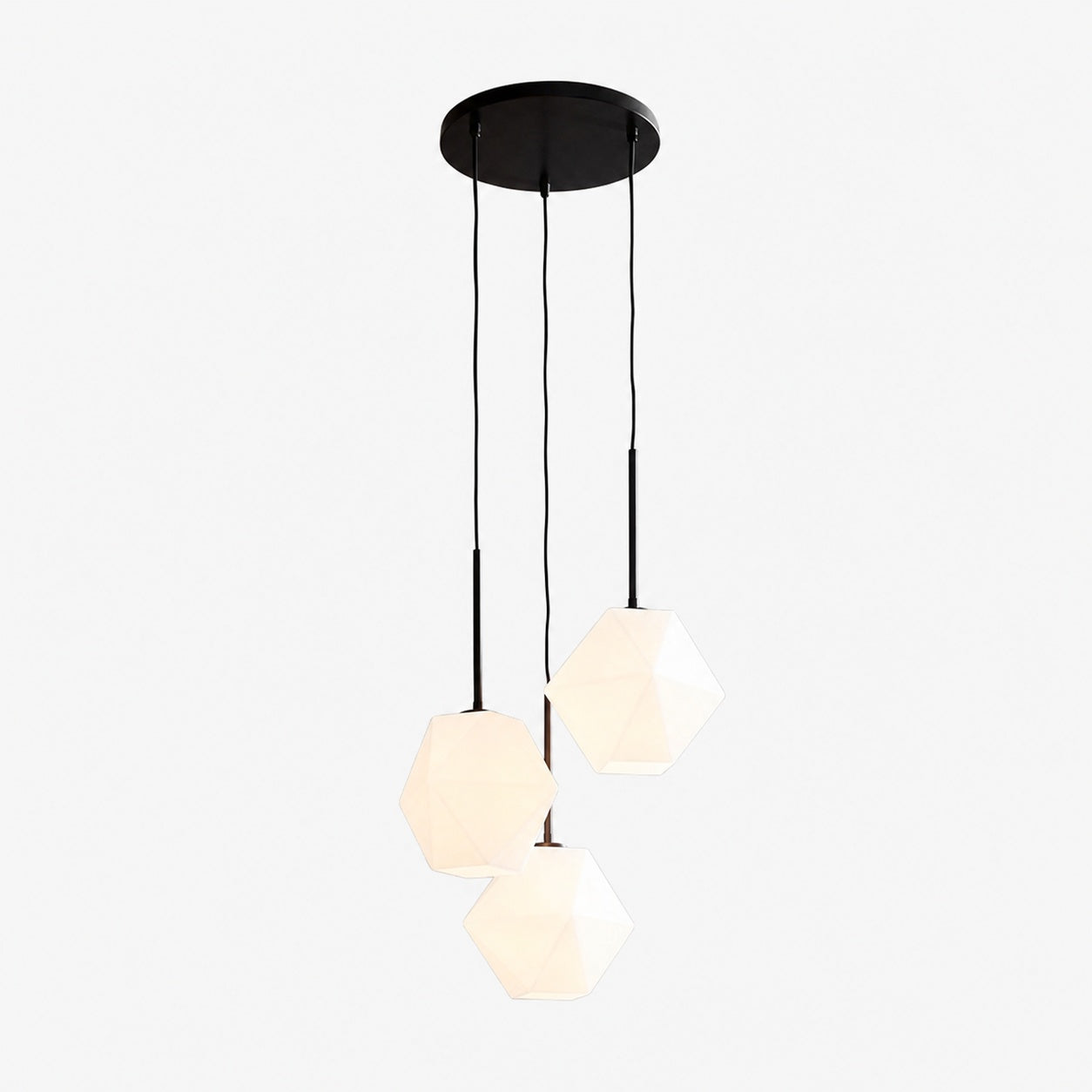 Talvior Sculptural Lighting - 3-Light Faceted Chandelier in Versatile Finishes | Explore Collection