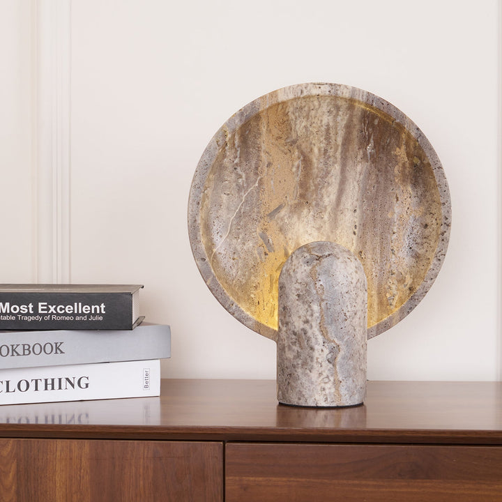Wabi-sabi Style Eclipse Stone Table Lamp