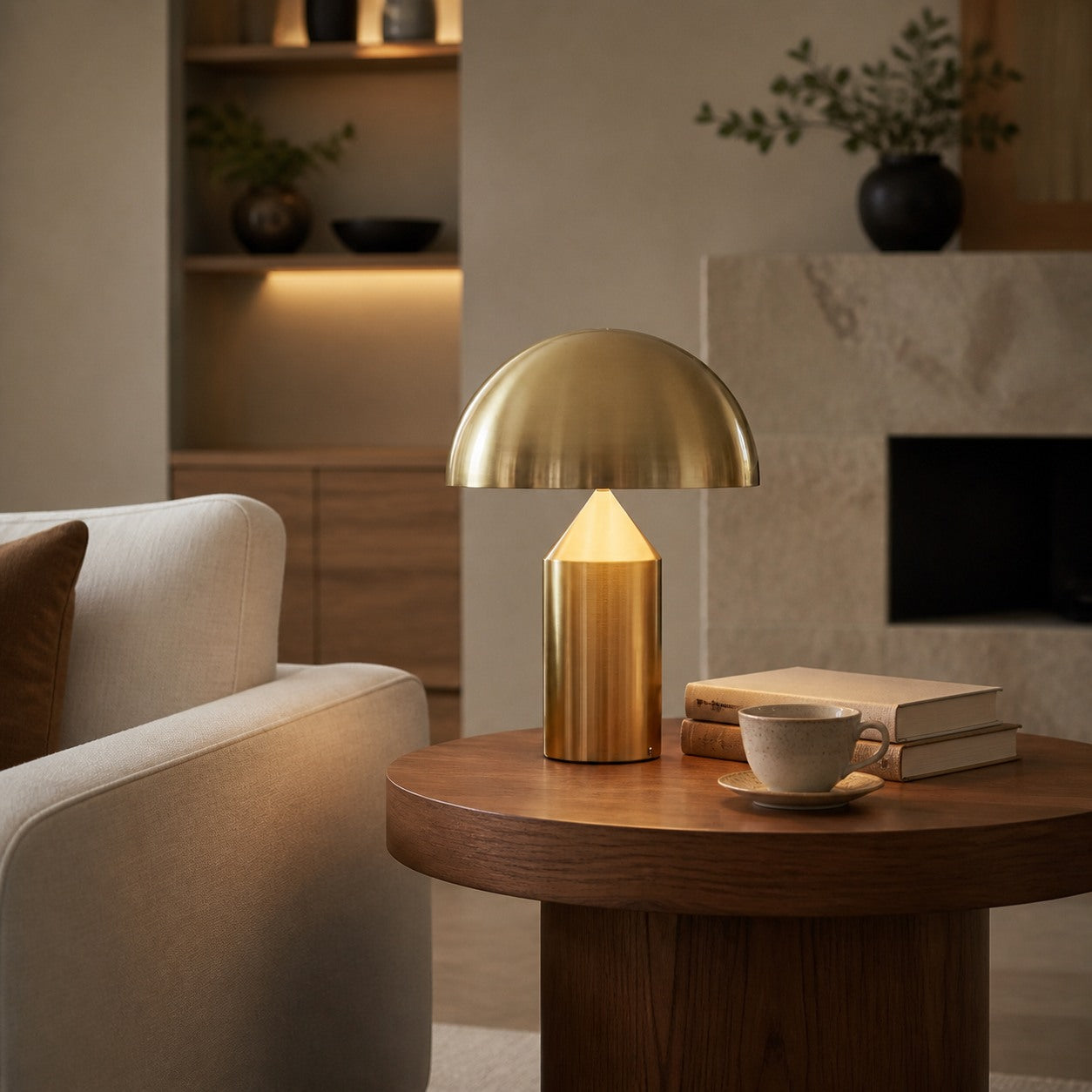 HaloVell Mushroom Table Lamp – Sculptural Modern Accent Lighting for Living Spaces N10