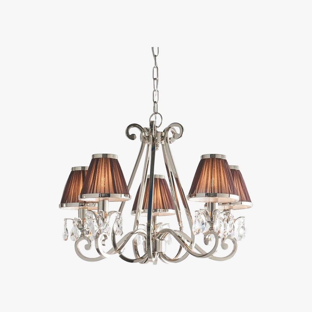Talonis Multi-light Fabric Chandelier - Elegant Metal Curved Arms for Dining and Living