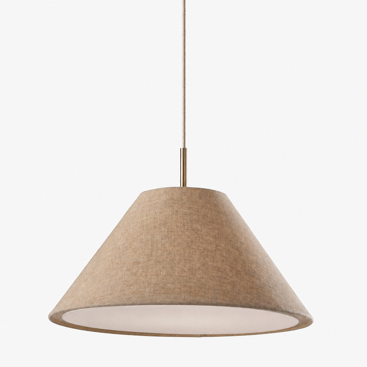 Lorvion Linen Drum Shade Flush Mount & Pendant - Antique Brass Ceiling Light