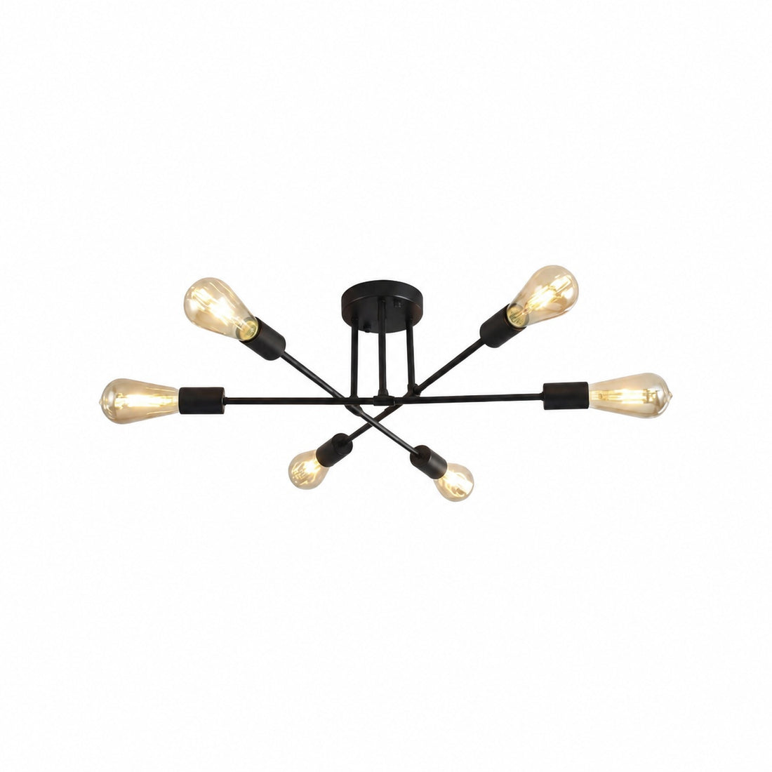 Nordivela Contemporary Semi‑Flush Ceiling Lamp - Sleek Metal Multi Arm Fixture for Home Interiors