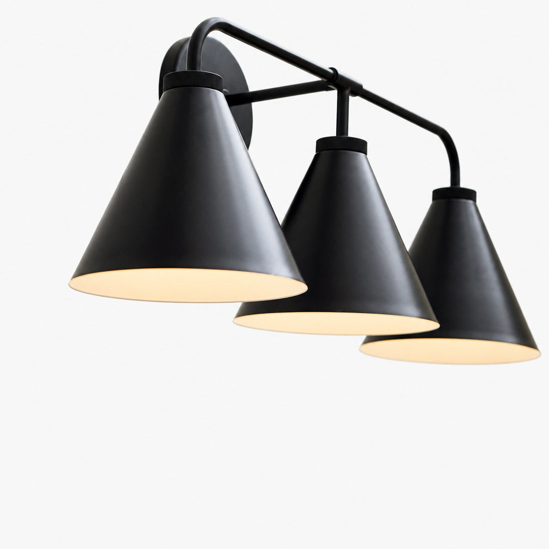 Korvi Iron Tapered Sconce Light - Wall Fixture in Black or Brass