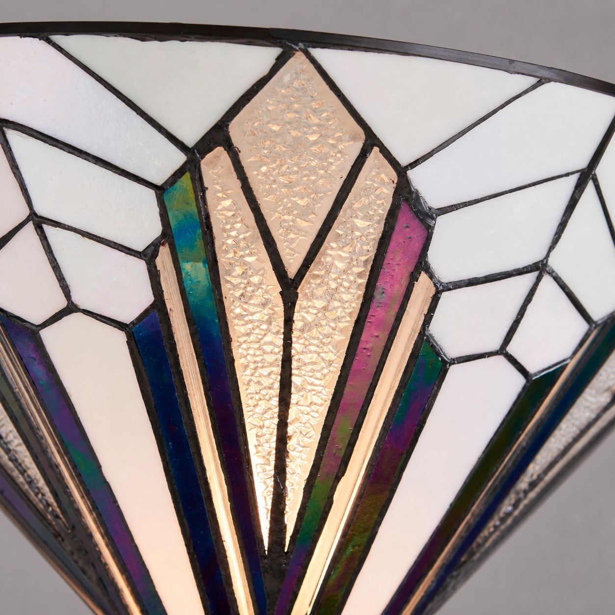 TF Astoria Tiffany Style Uplighter Lamp – Textured Glass Shade for Home and Office Ambience