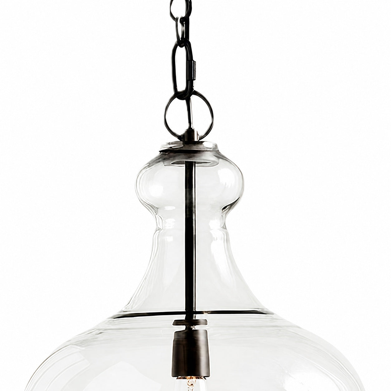 Lirra Hand Blown Glass Hanging Light – Industrial Style for Living Rooms and Entryways U11