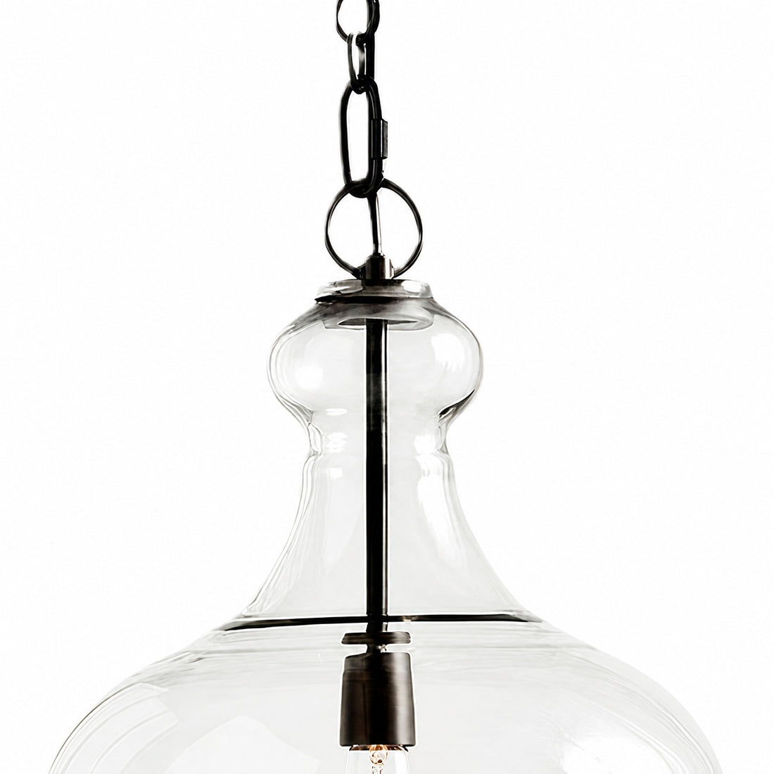 Lirra Hand Blown Glass Hanging Light – Industrial Style for Living Rooms and Entryways U11