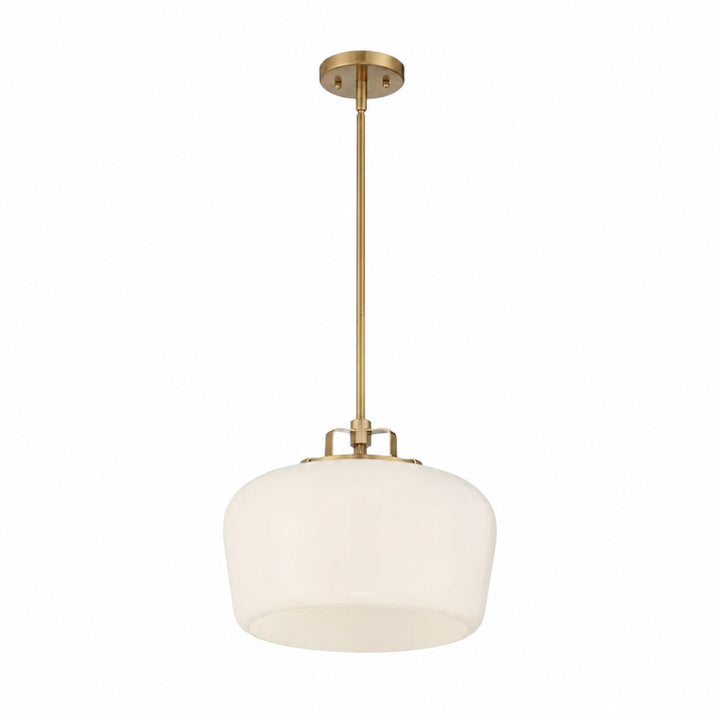 Lirra Opal Glass Pendant Light - Modern Adjustable Metal Drop for Kitchen and Dining