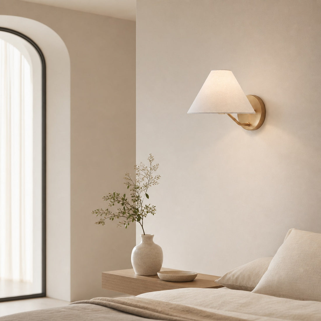 Classic Inspired Wall Sconce with Soft Glow Fabric Shade for Indoor Spaces
