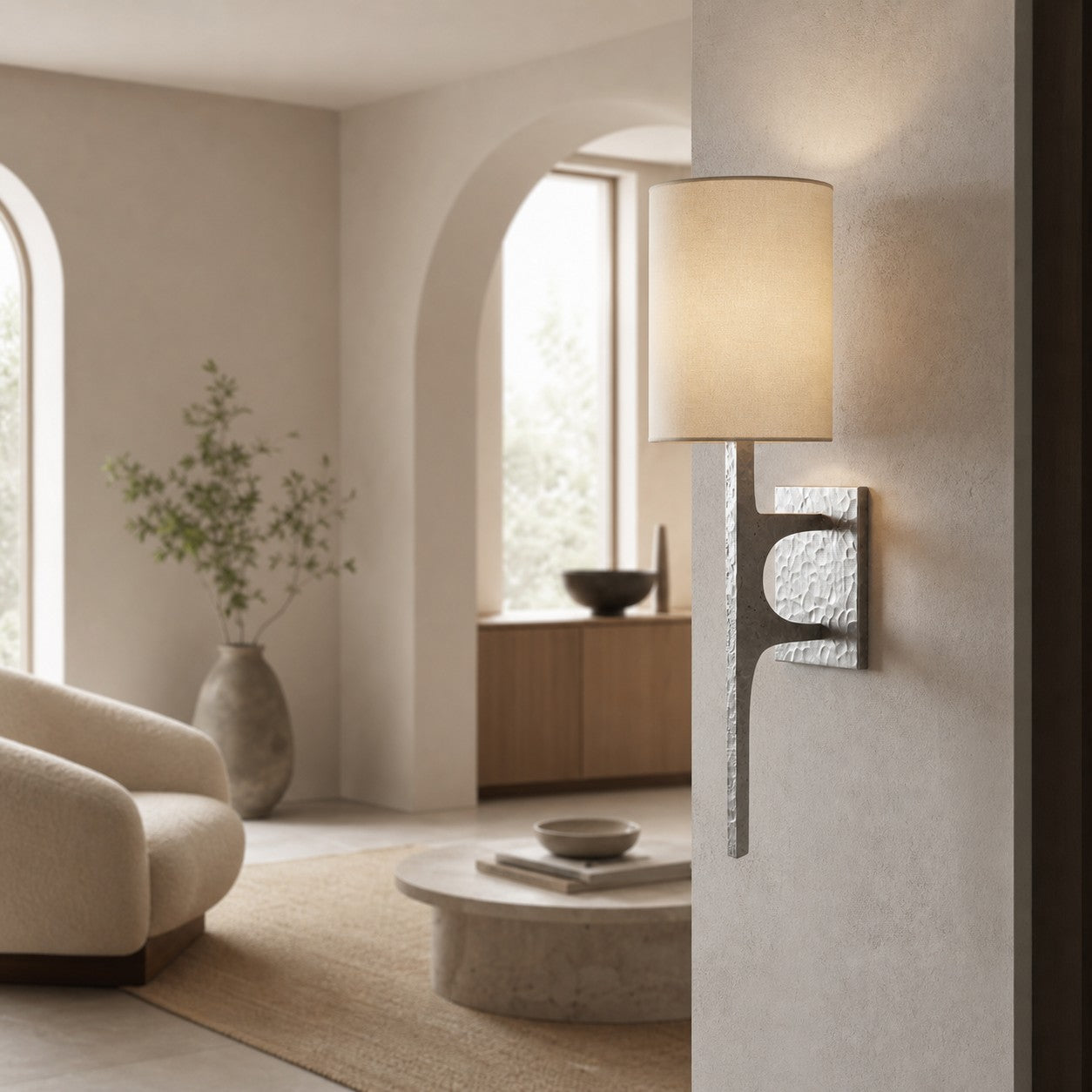 Texturoc Linear Wall Light - Modern Hammered Wall Sconce