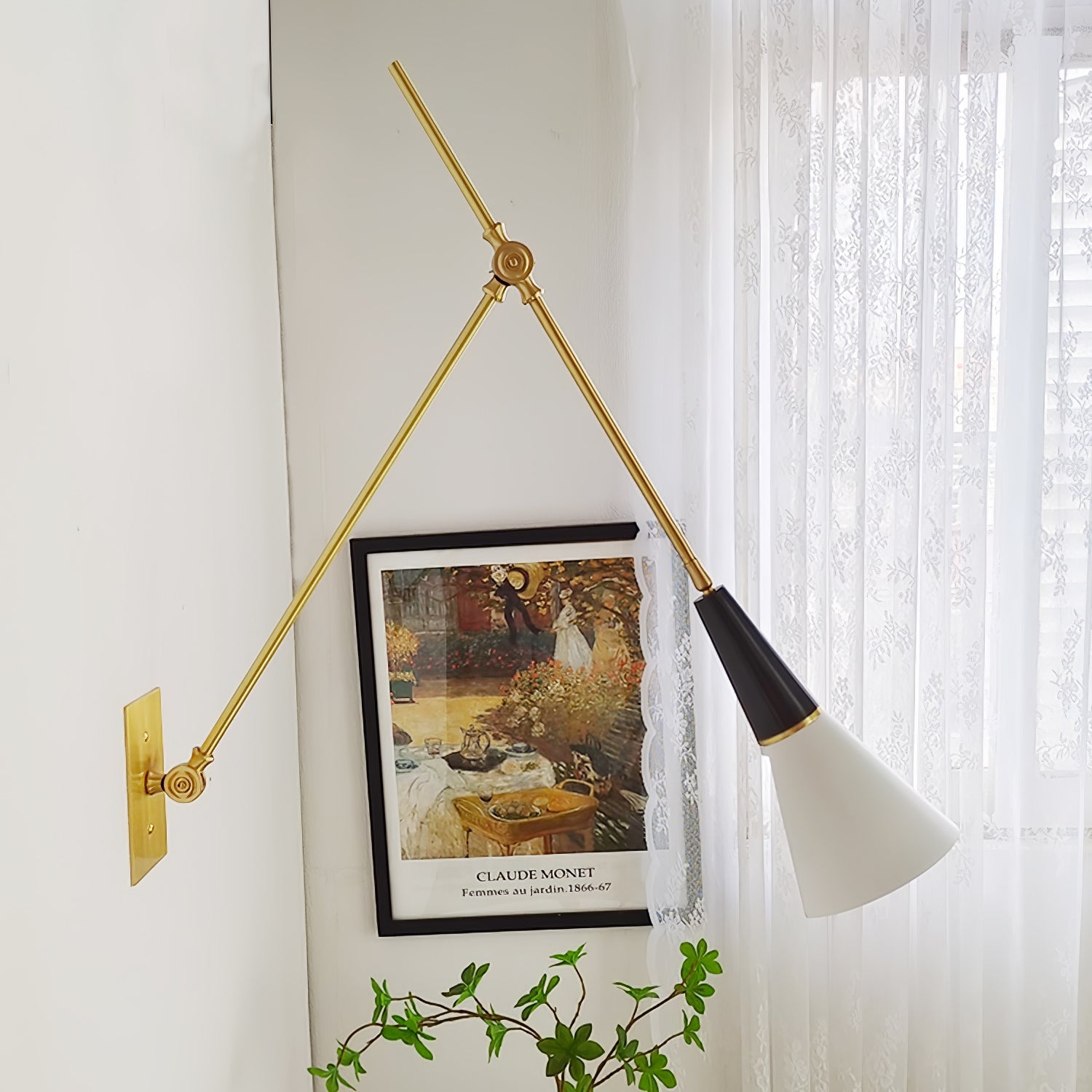 Vintage Metal Adjustable Swing Arm Wall Lamp
