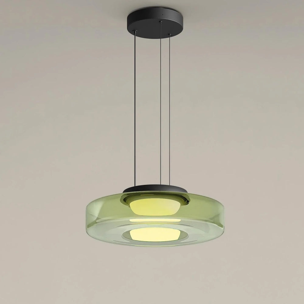 Green Glass Pendant Light - Nordic Levels Series Hanging Light