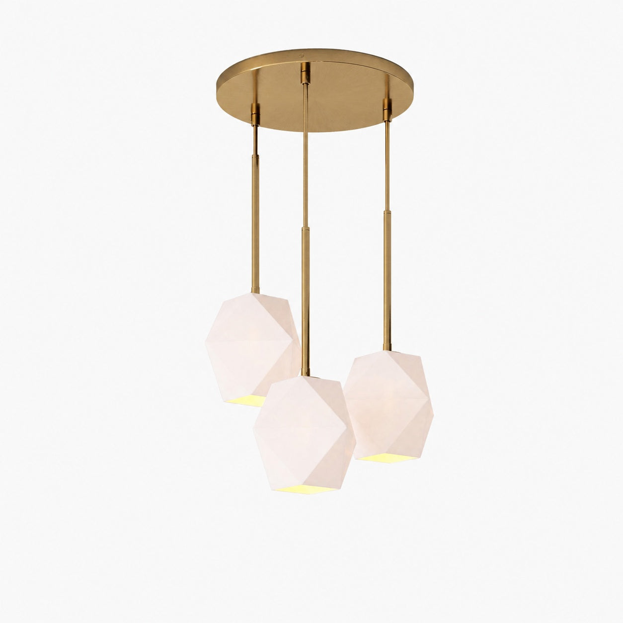 Talvior Sculptural Lighting - 3-Light Faceted Chandelier in Versatile Finishes | Explore Collection