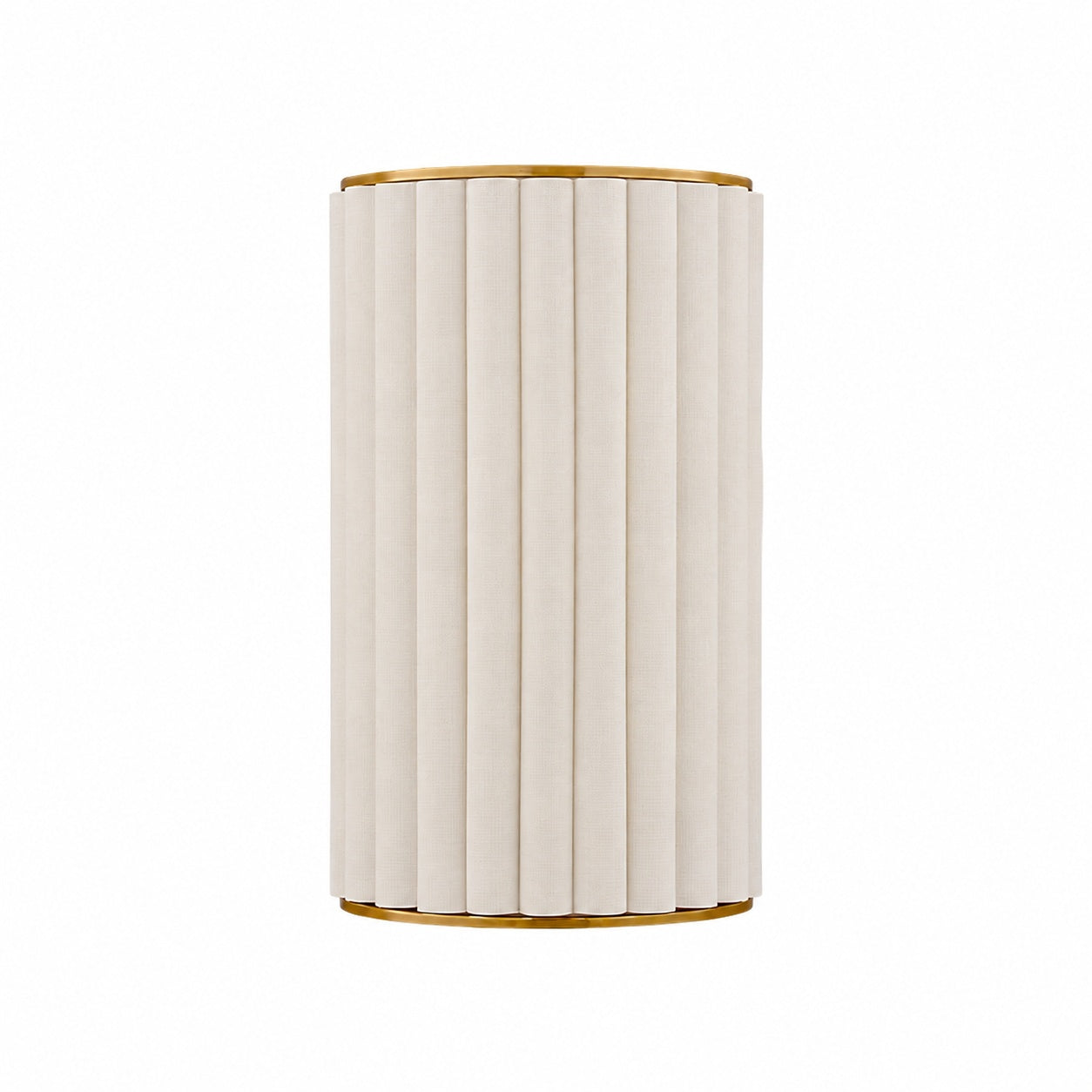 Duova Scalloped Wall Lamp - Antique Brass with Linen Fabric Suitable for Living Room and Bedroom