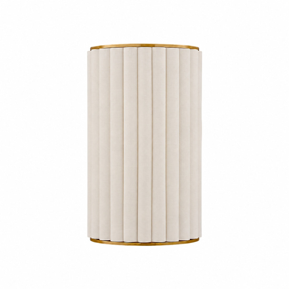 Duova Scalloped Wall Lamp - Antique Brass with Linen Fabric Suitable for Living Room and Bedroom