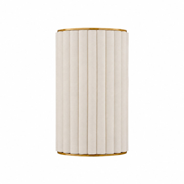 Duova Scalloped Wall Lamp - Antique Brass with Linen Fabric Suitable for Living Room and Bedroom