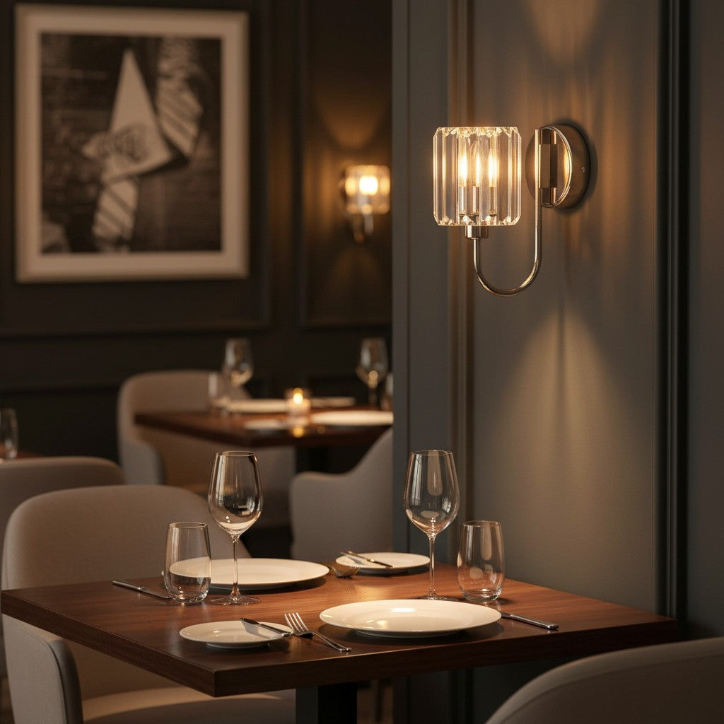 Tracian Wall Mount Sconce with Cut-Glass Shade – Timeless Lighting for Entryways and Living Areas