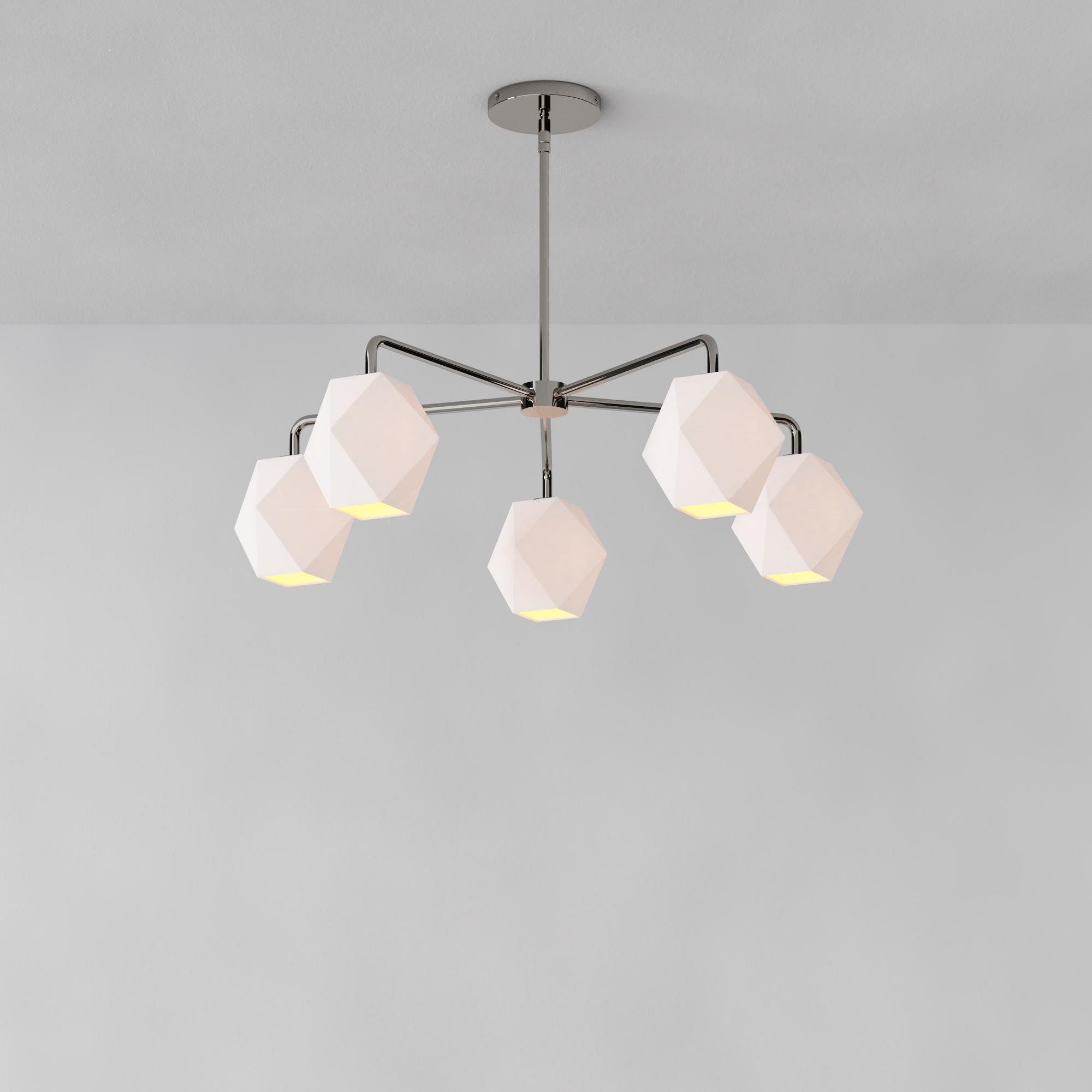 Talvior Sculptural 5-Light Chandelier - Faceted Design, Modern Finishes - Illuminate Spaces